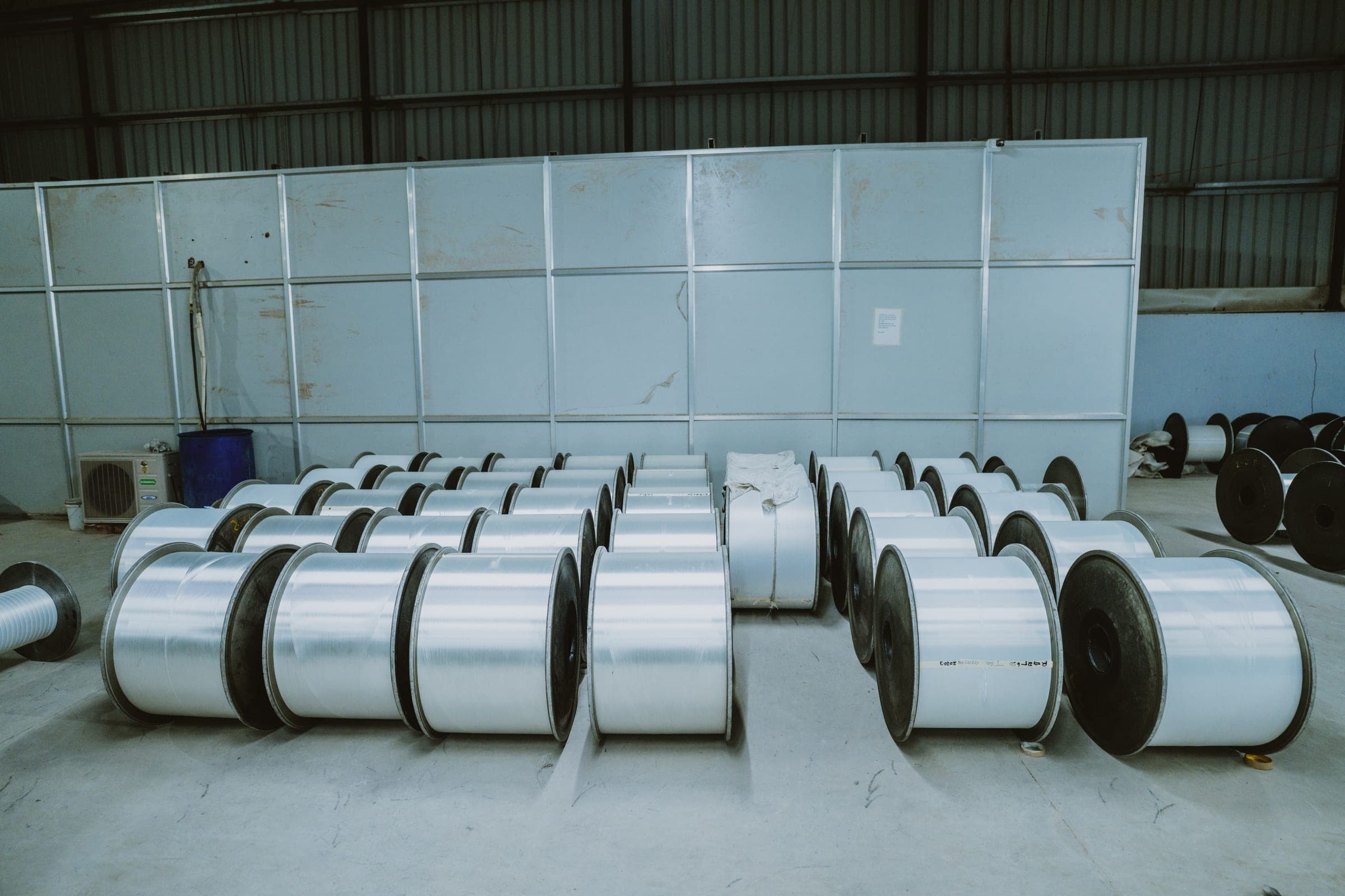 Finishing line at A to Z Fabrics manufacturing mill, Hisar