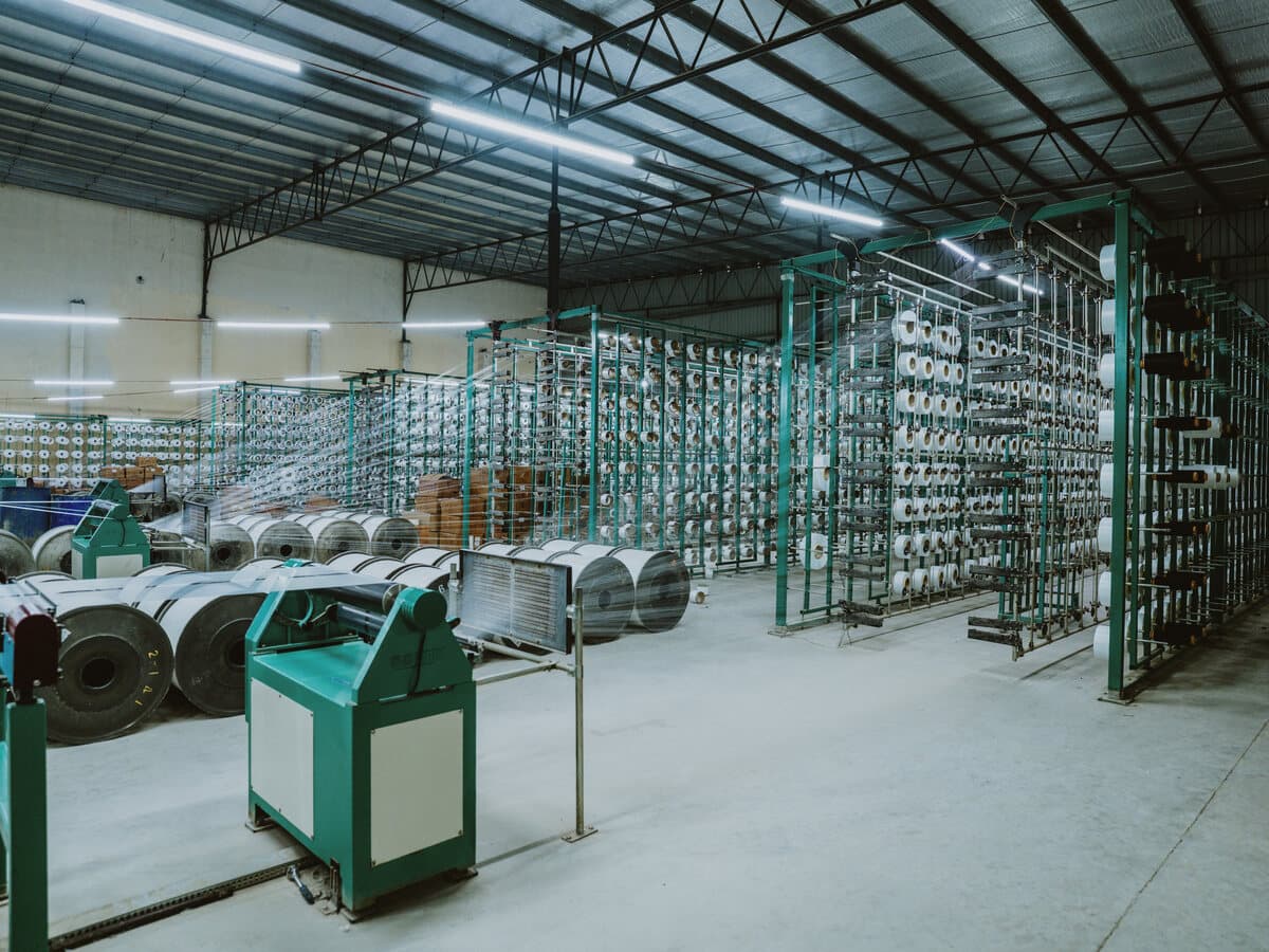 Weaving and knitting floor inside A to Z Fabrics' Hisar facility